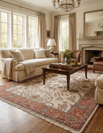 7' x 9' 8 Hand Knotted Tabriz Wool Rug