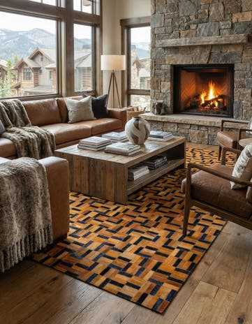 5' x 8' Cowhide - Patchwork Rug
