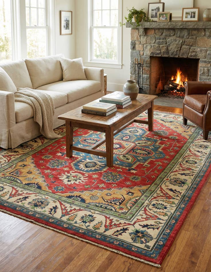 Detail image of 6' 8 x 9' 6  Hand Knotted Kazak Rug