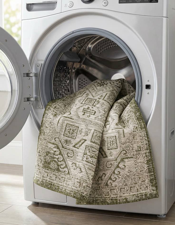 Detail image of 4' x 6'  Washable Aztec Indoor / Outdoor Rug