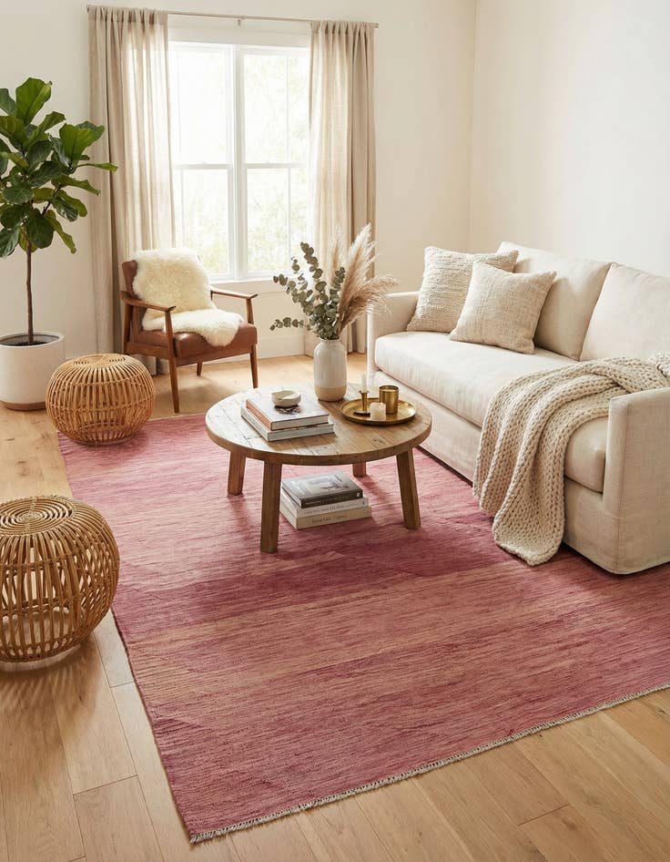 Detail image of 6' 6 x 9' 8 Hand Woven Kilim Modern Wool Rug