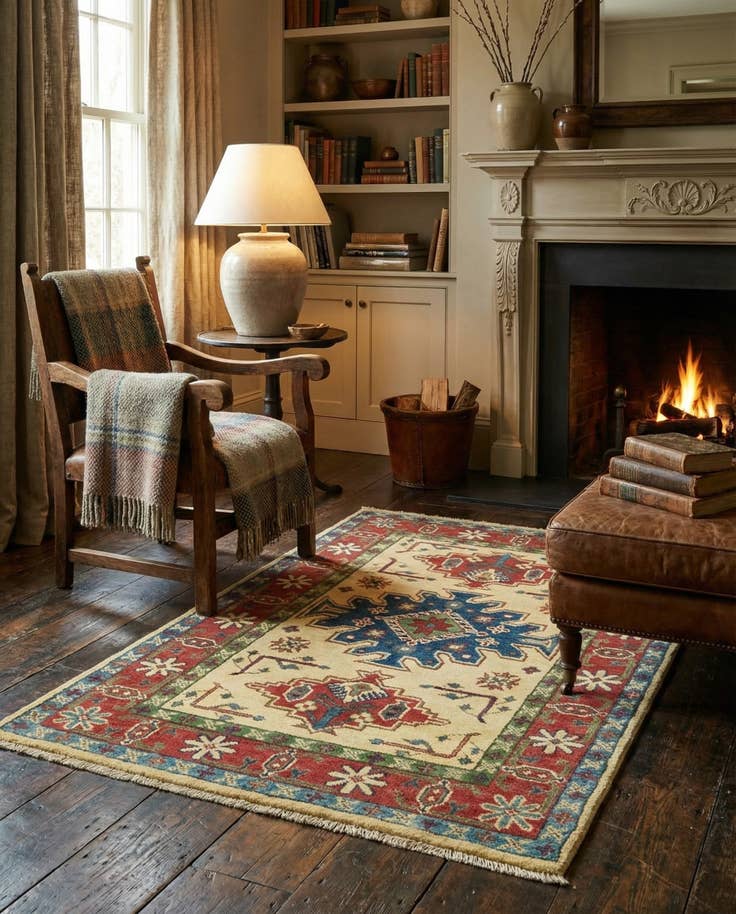 Detail image of 2' 8 x 3' 10 Hand Knotted Kazak Rug