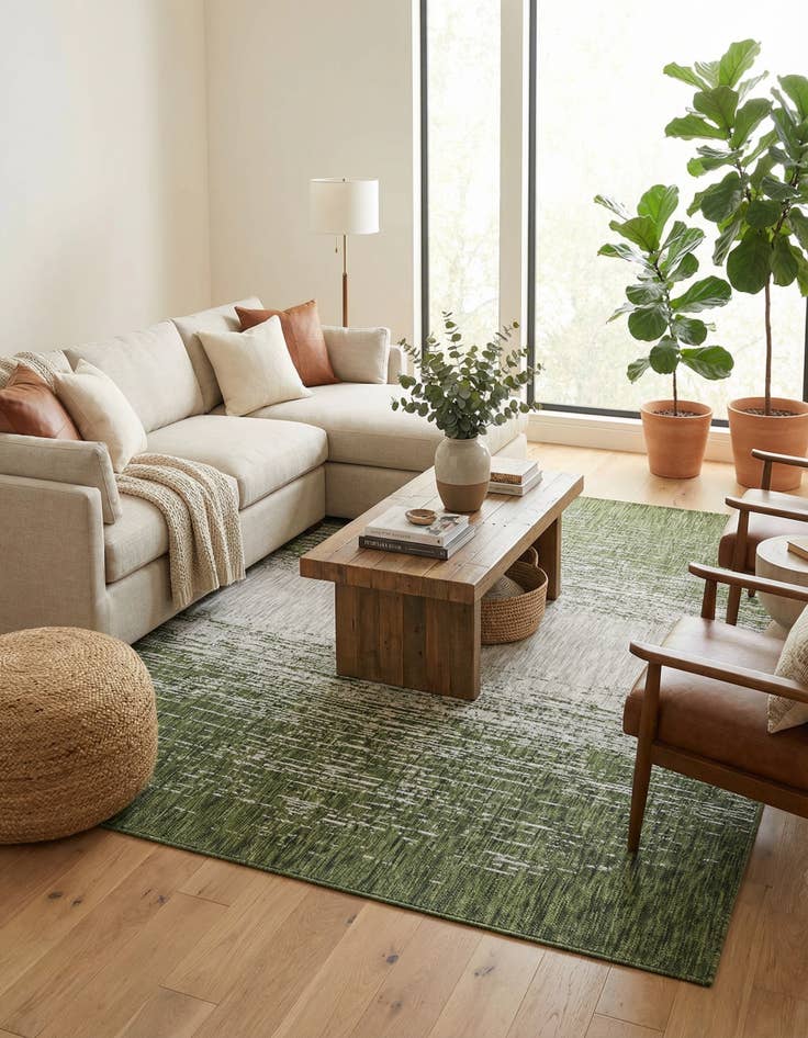 Detail image of 9' x 12'  Washable Modern Indoor / Outdoor Rug