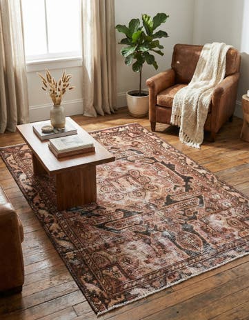 4' x 5' 10 Hand Knotted Ultra Vintage Persian Wool Rug