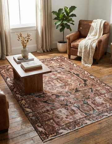 4' x 5' 10 Hand Knotted Ultra Vintage Persian Wool Rug