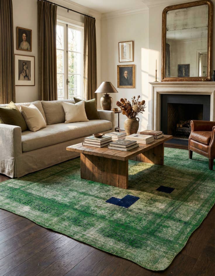 Detail image of 9' 4 x 12' 1  Hand Knotted Ultra Vintage Persian Wool Rug