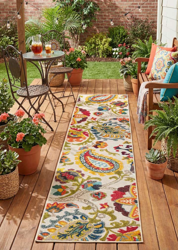 2' 7 x 10' Easy-Clean Casablanca Indoor / Outdoor Runner Rug