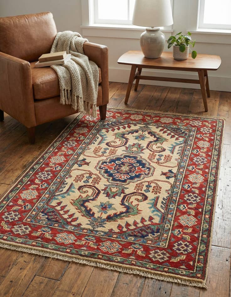 Detail image of  2' 7 x 3' 11  Hand Knotted Kazak Rug