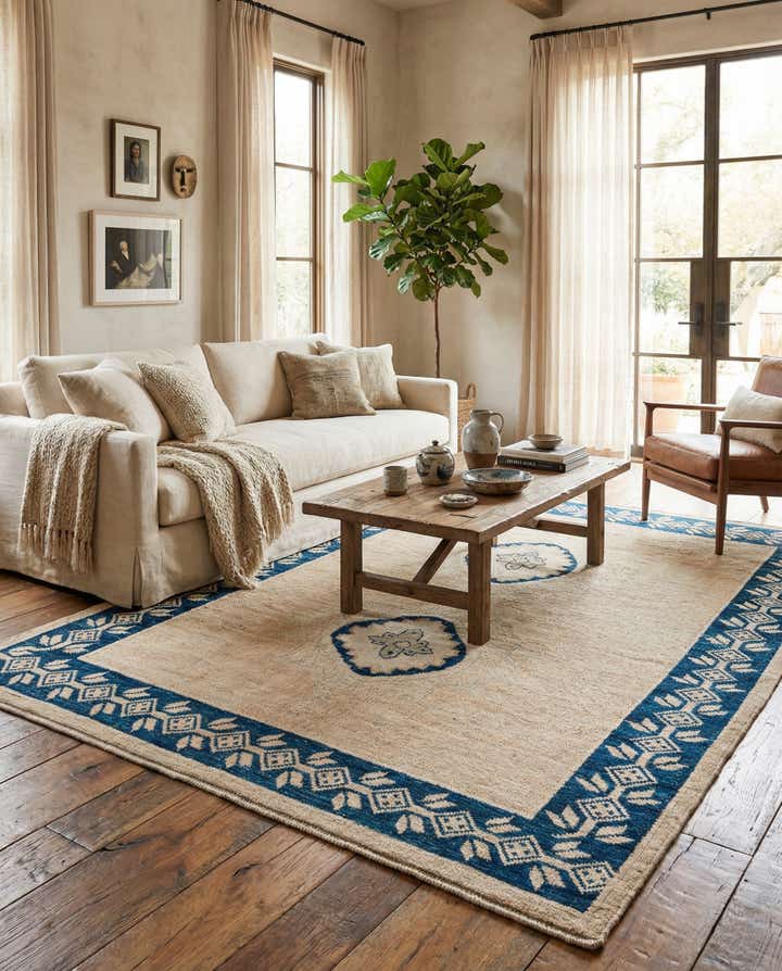 9' 1 x 12' 3 Hand Knotted Moroccan Wool Rug