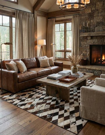 5' 8 x 7' 1 Cowhide Stocks Rug