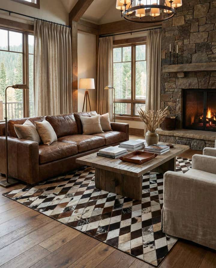 5' 8 x 7' 1 Cowhide Stocks Rug