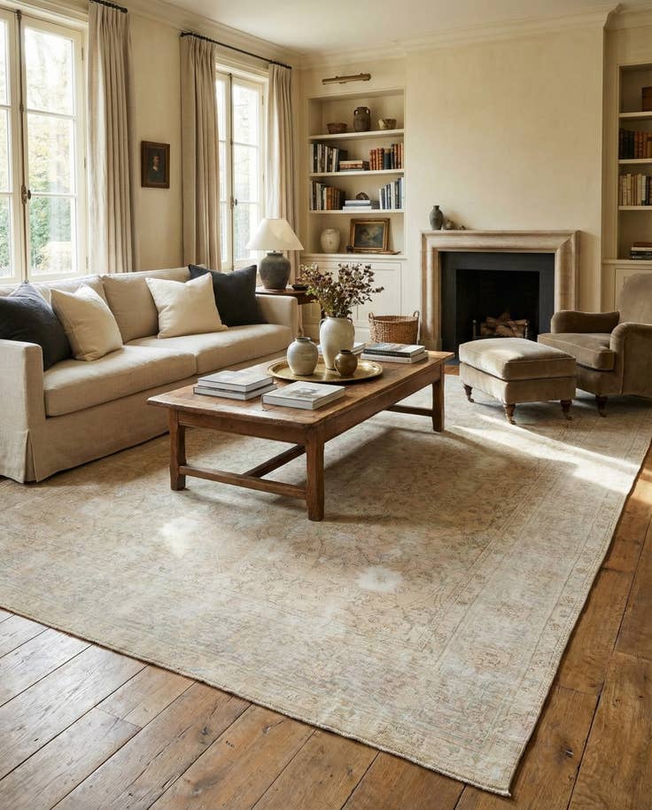 Detail image of 9' 7 x 12' 5 Hand Knotted Ultra Vintage Persian Wool Rug