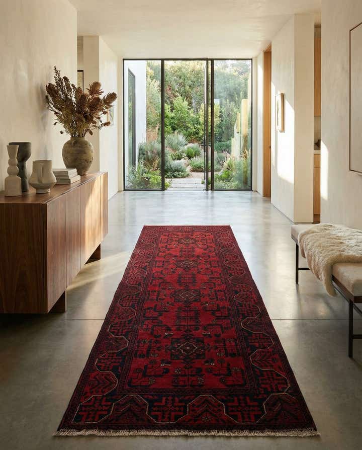 2' 8 x 9' 10 Hand Knotted Khal Mohammadi Wool Runner Rug