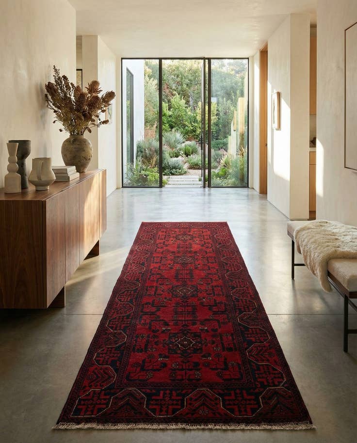 Detail image of 2' 8 x 9' 10 Hand Knotted Khal Mohammadi Wool Runner Rug