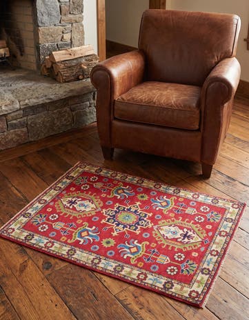 3' 5 x 4' 8 Hand Knotted Kazak Rug