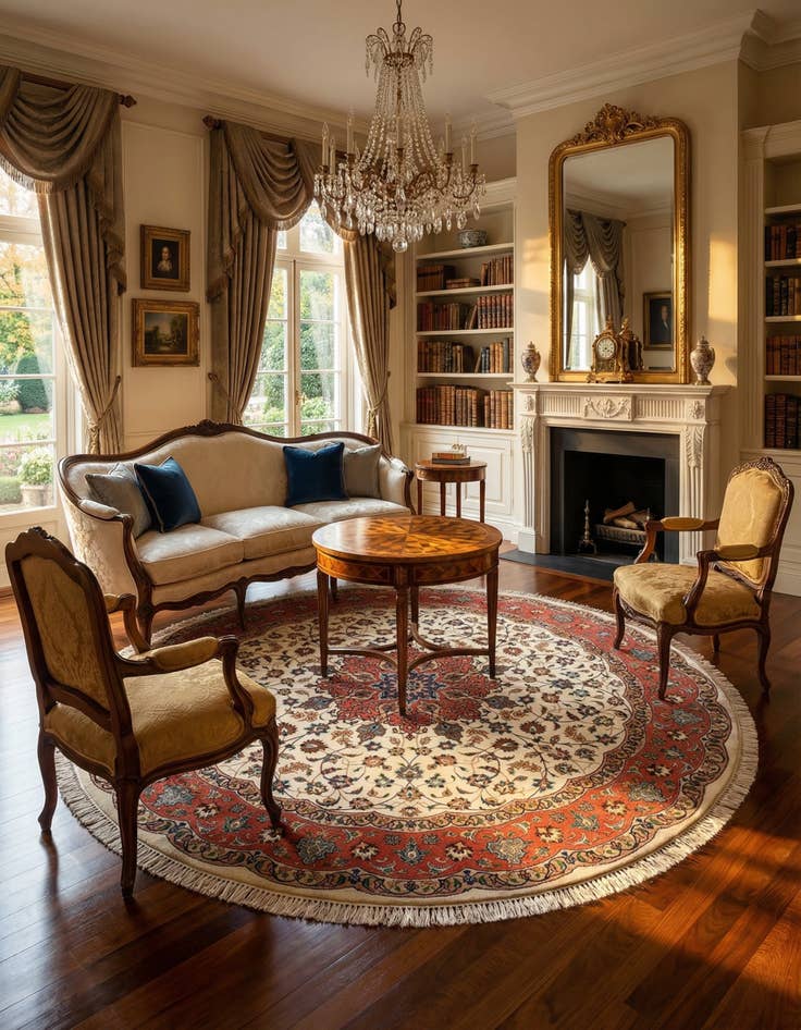 Detail image of 6' 7 x 6' 7 Tabriz Round Rug