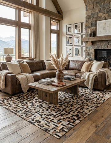 5' 1 x 8' Cowhide - Patchwork Rug