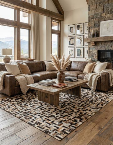 5' 1 x 8' Cowhide - Patchwork Rug