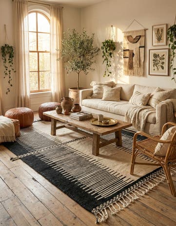 7' x 10' 5 Hand Knotted Moroccan Wool Rug