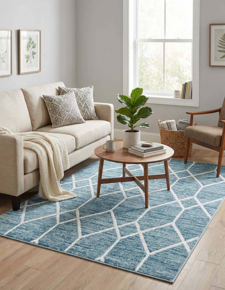 Detail image of  4' x 6' Lattice Trellis Rug