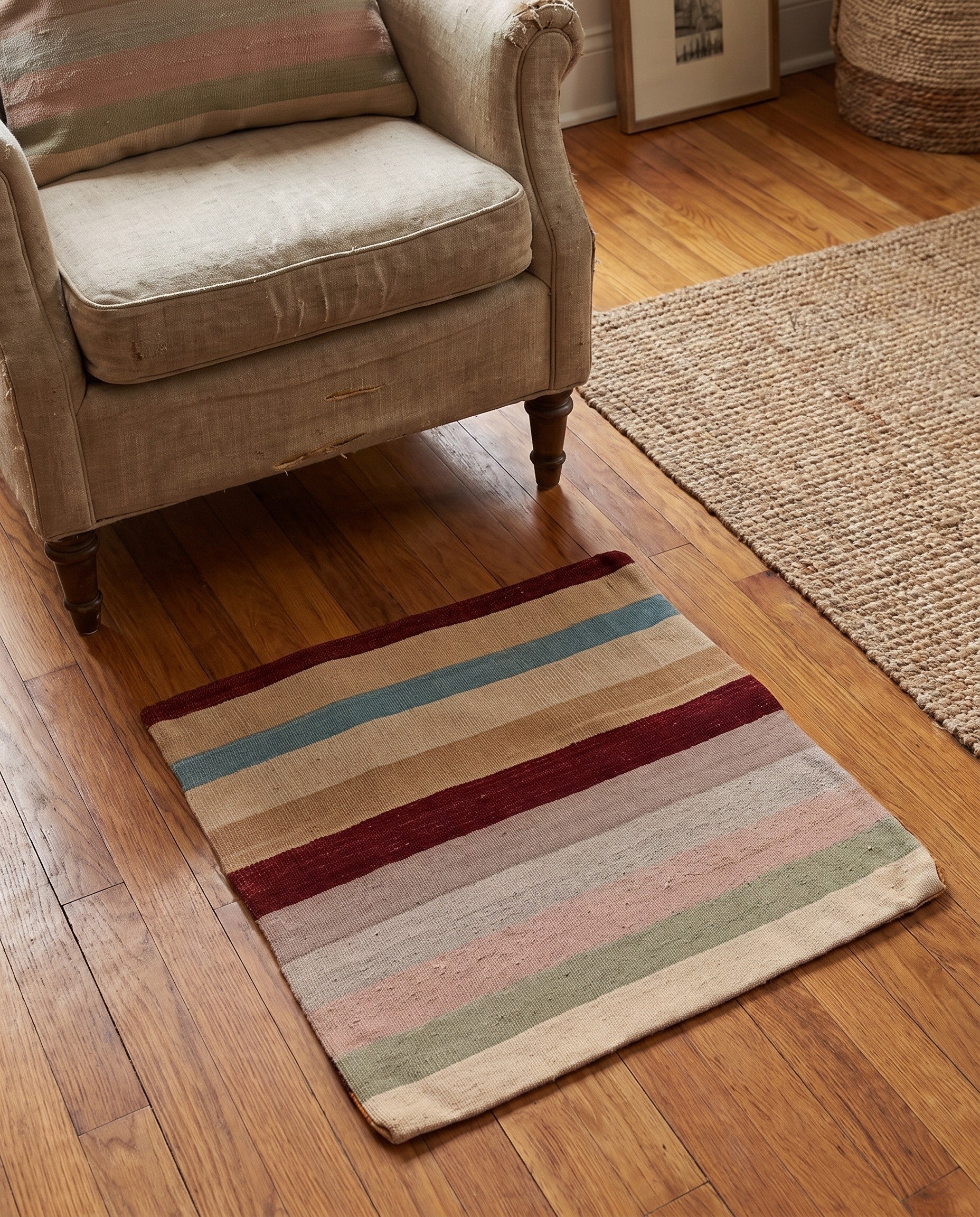 2' 5 x 2' 5 Hand Woven Pillow Wool Square Rug