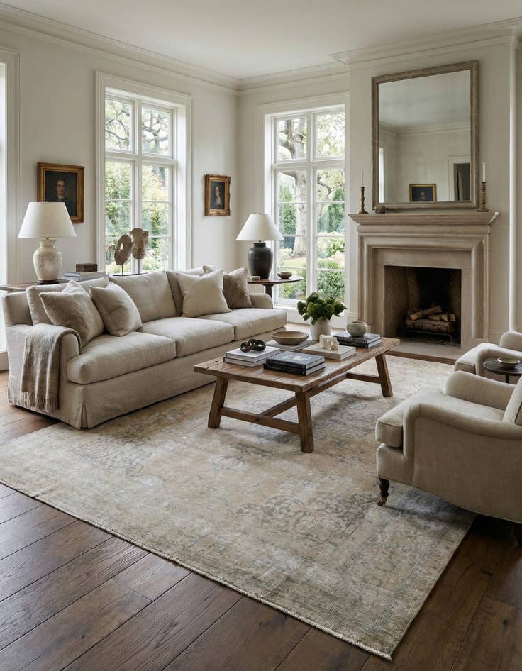 Detail image of  9' 3 x 13'  Hand Knotted Ultra Vintage Persian Wool Rug