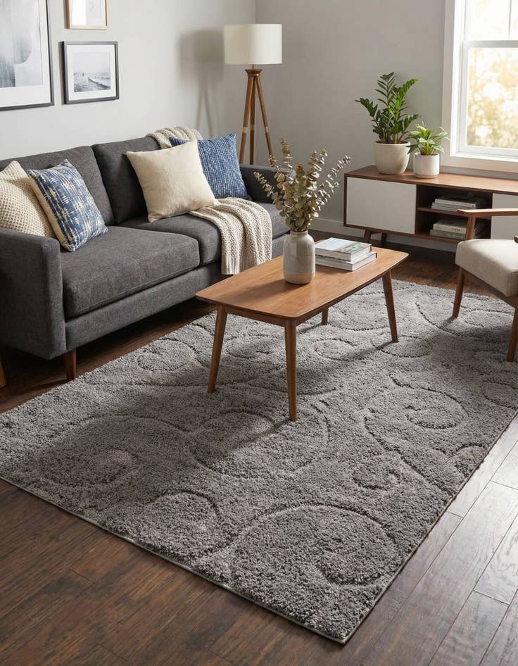 Detail image of 4' x 6' Floral Shag Rug