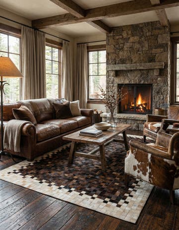 5' 1 x 8' 2 Cowhide Stocks Rug