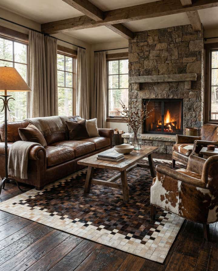 5' 1 x 8' 2 Cowhide Stocks Rug