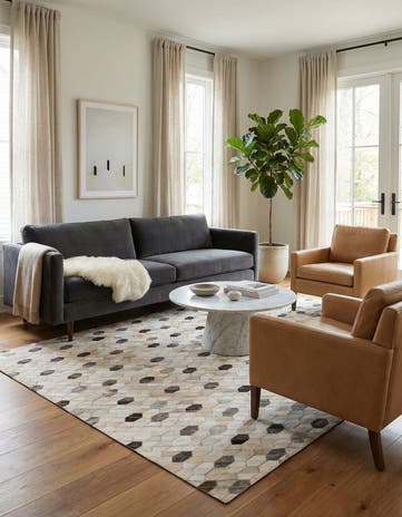5' 3 x 7' 6 Cowhide Rug