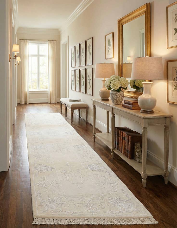 Detail image of 2' 8 x 9' 8  Hand Knotted Darya Wool Runner Rug