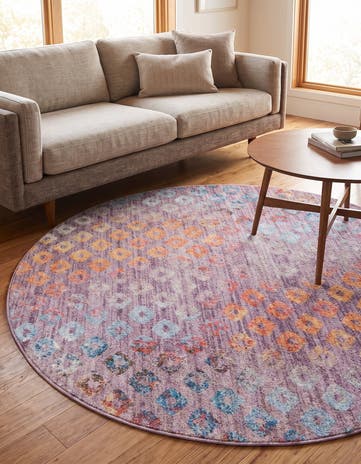 Lilac Andromeda Round Rug