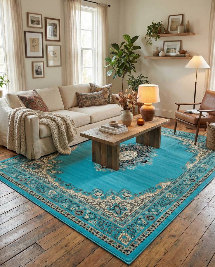 Detail image of 10' x 13' Mashad Design Rug