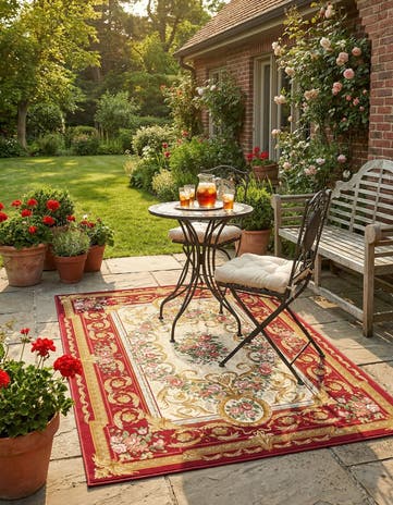 5' x 8' Easy-Clean Traditional Indoor / Outdoor Rug