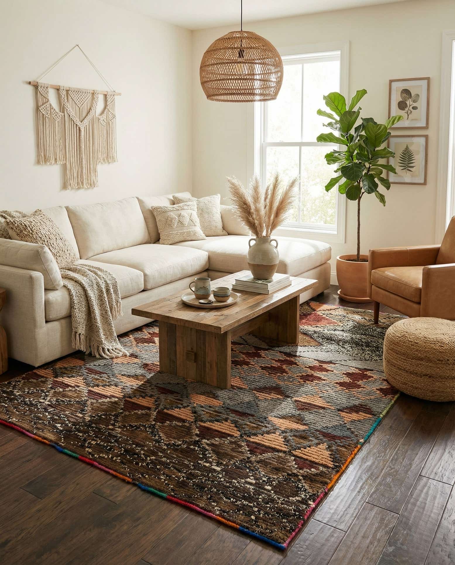 5' 2 x 7' 4 Hand Knotted Moroccan Wool Rug