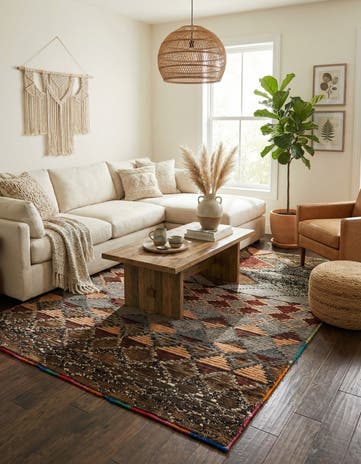 5' 2 x 7' 4 Hand Knotted Moroccan Wool Rug