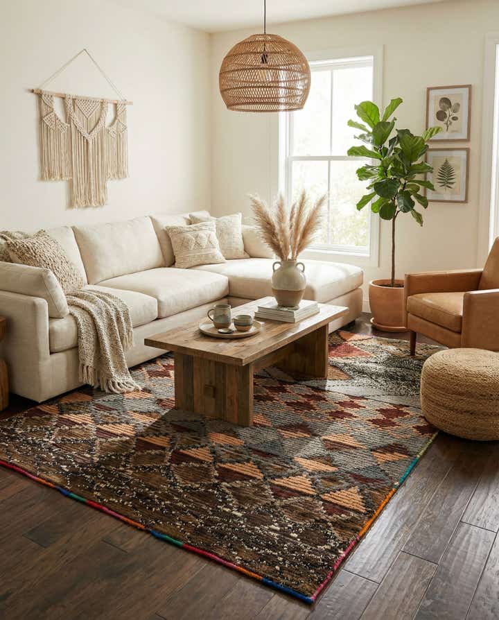 5' 2 x 7' 4 Hand Knotted Moroccan Wool Rug
