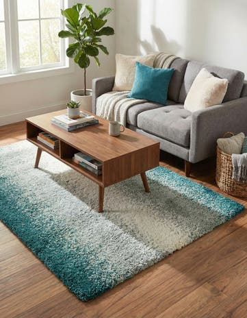 Teal Soft Touch Shag Rug