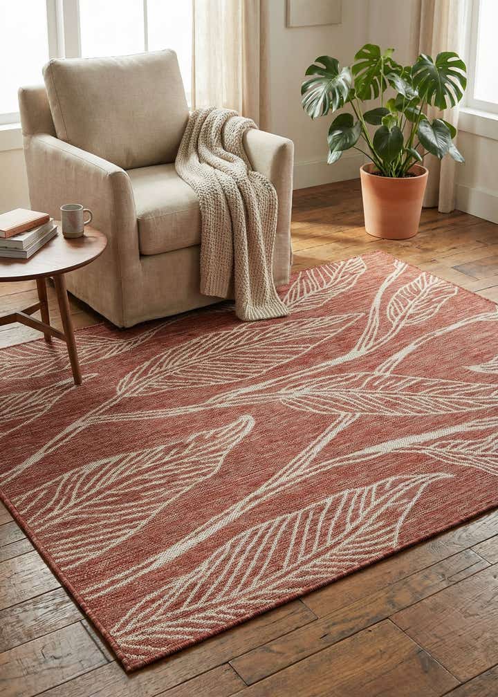 4' x 6' Easy-Clean Botanical Indoor / Outdoor Rug