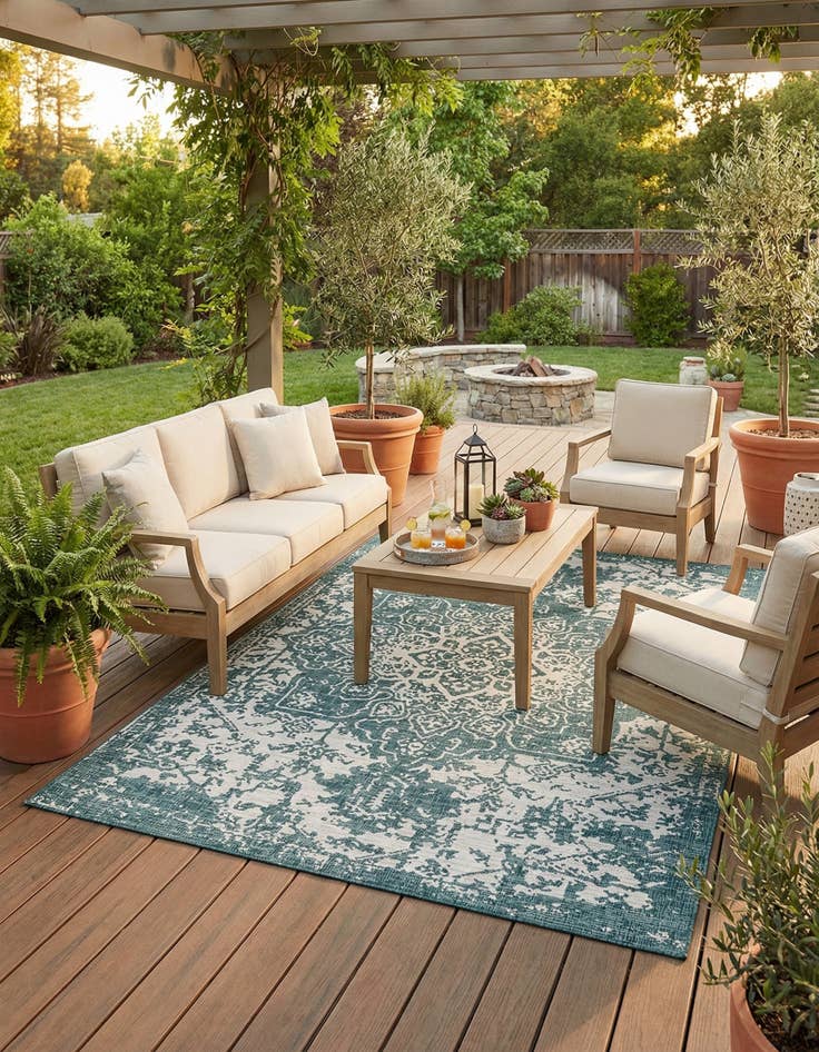 Detail image of 9' x 12' Easy-Clean Jill Zarin Dubai Indoor / Outdoor Rug