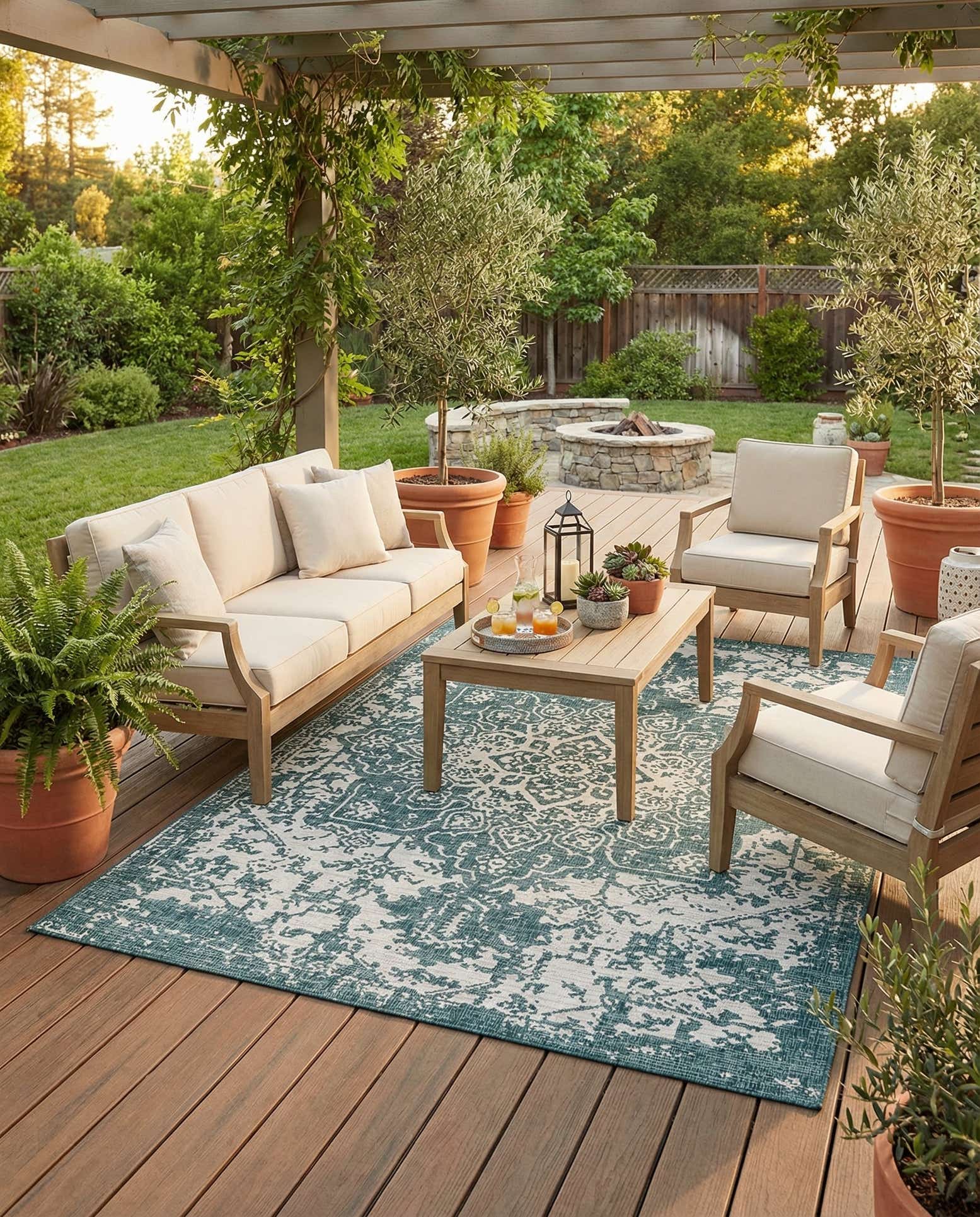 9' x 12' Easy-Clean Jill Zarin Dubai Indoor / Outdoor Rug