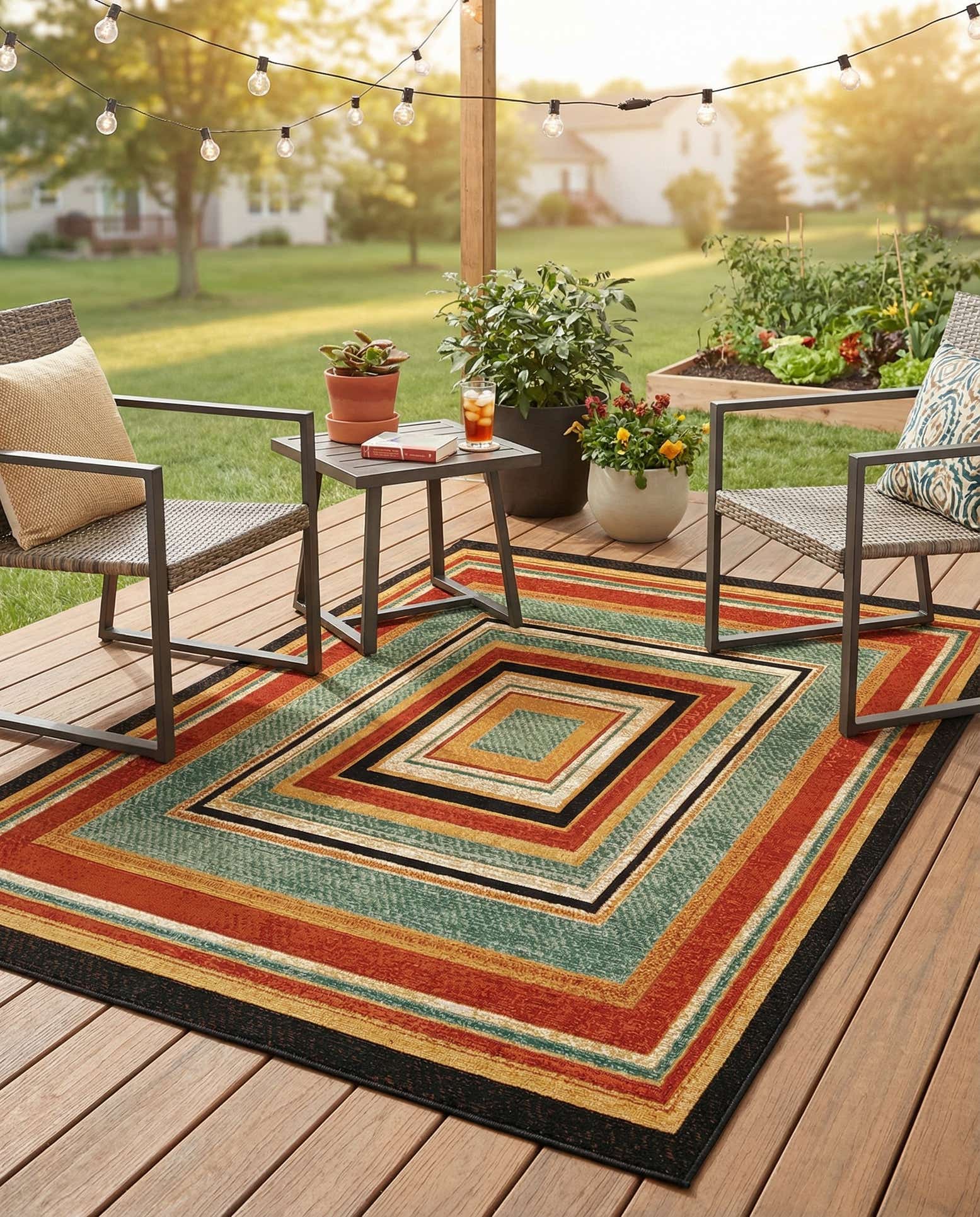5' 3 x 8' Easy-Clean Modern Indoor / Outdoor Rug