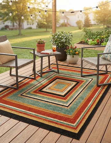 5' 3 x 8' Easy-Clean Modern Indoor / Outdoor Rug