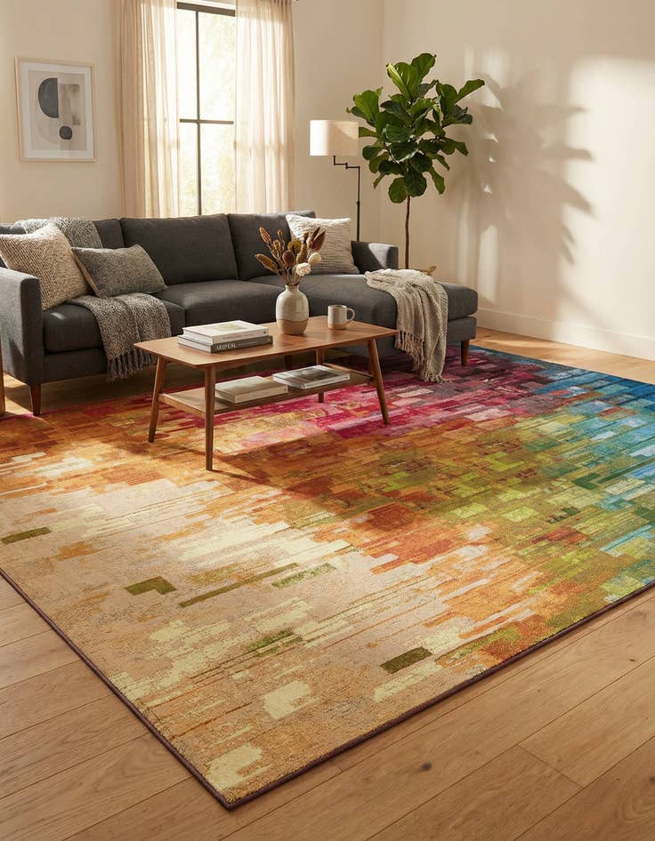 Detail image of 10' x 14'  Washable Modern Indoor / Outdoor Rug