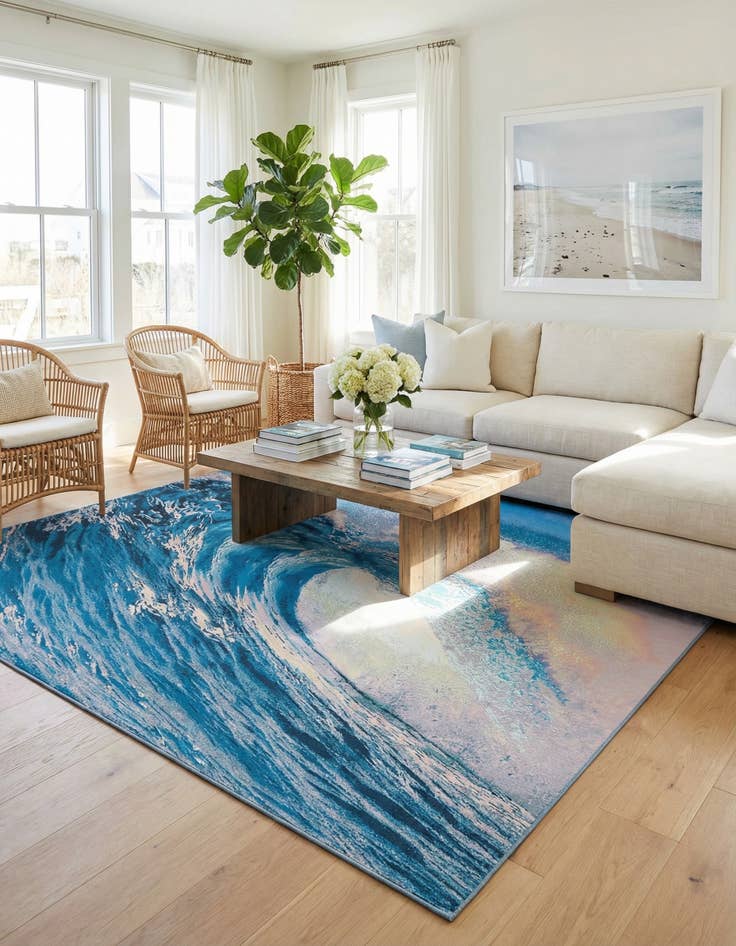 Detail image of 10' x 10'  Washable Modern Indoor / Outdoor Square Rug