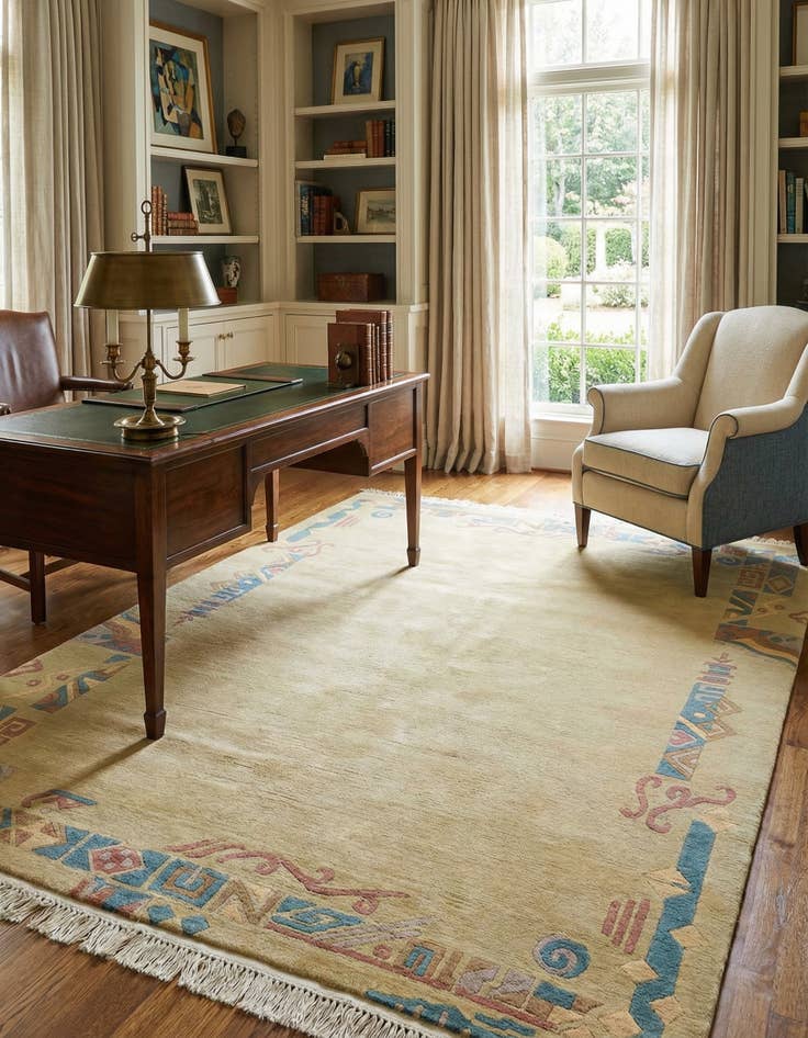 Detail image of 4' 7 x 6' 8  Hand Knotted Nepal Wool Rug