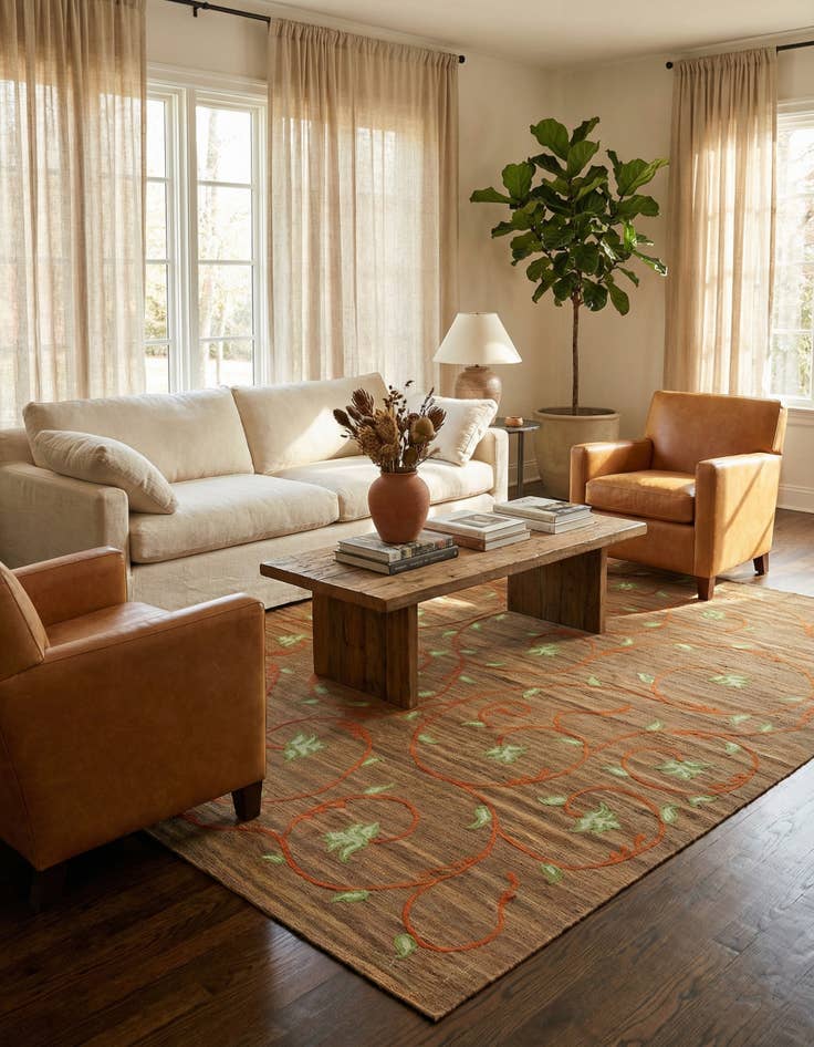 Detail image of  8' 1 x 9' 7  Hand Woven Kilim Modern Rug