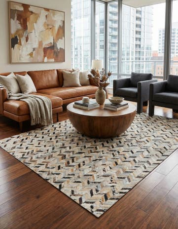 5' 4 x 7' 6 Cowhide Stocks Rug