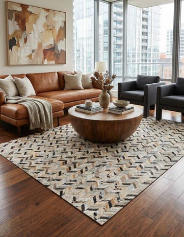 5' 4 x 7' 6 Cowhide Stocks Rug