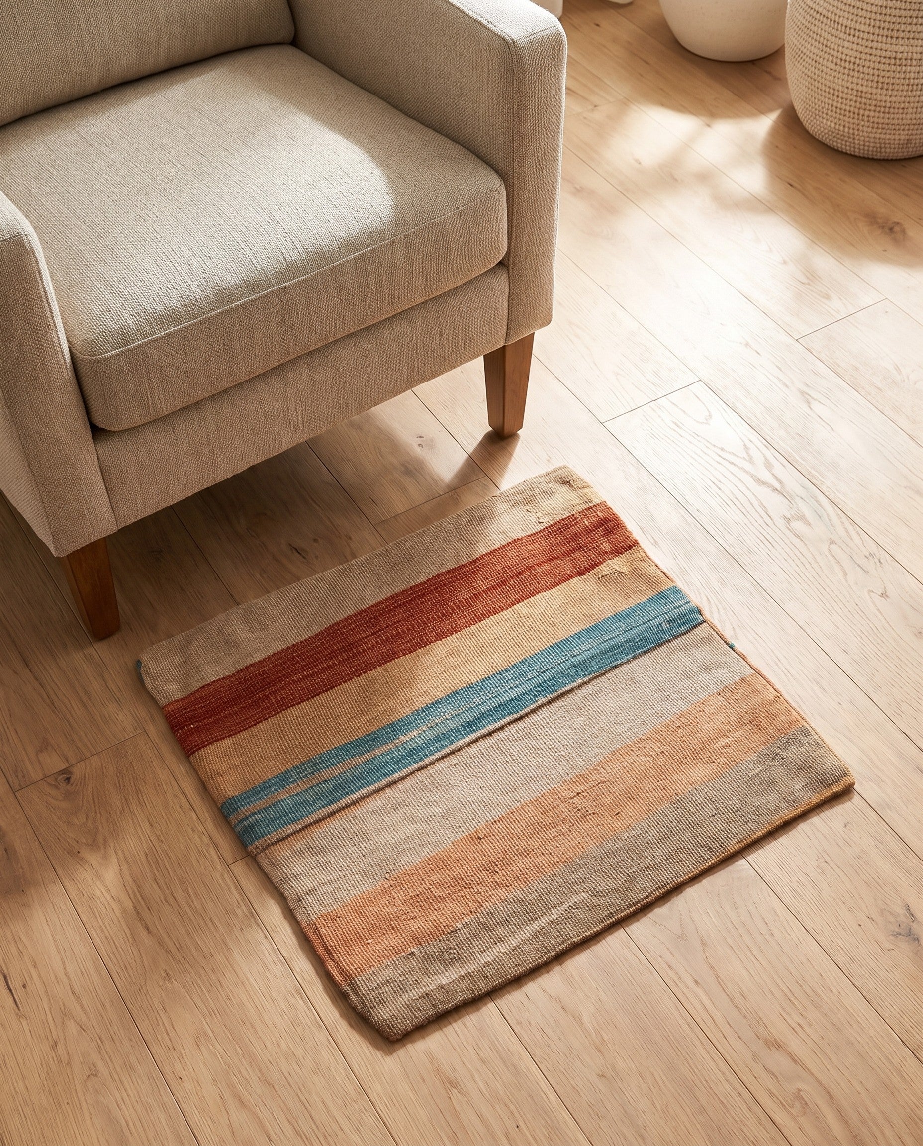 1' 6 x 1' 8 Hand Woven Pillow Wool Square Rug